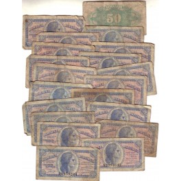 LOTE 20 BILLETES 50 CÉNTIMOS 1937 REPÚBLICA