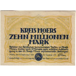 ALEMANIA 10 MILLONES MARCOS 1923 MOERS