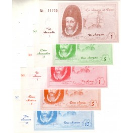 LOTE SERIE COMPLETA 5 BILLETES AXARCOS VÉLEZ-MÁLAGA