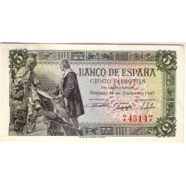 SIN SERIE 5 PESETAS 1945 CAPITULACIONES