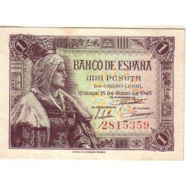 SIN SERIE 1 PESETA 1945 ISABEL CATÓLICA