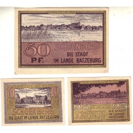 ALEMANIA LOTE 3 NOTGELD 1922 SCHOENBERG