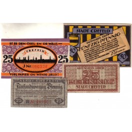 ALEMANIA LOTE 4 NOTGELD 1920-23 CREFELD