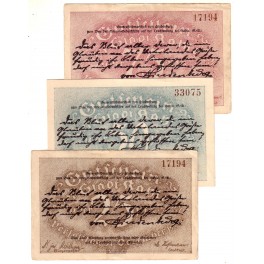 ALEMANIA LOTE 3 NOTGELD 1921 RAHLA