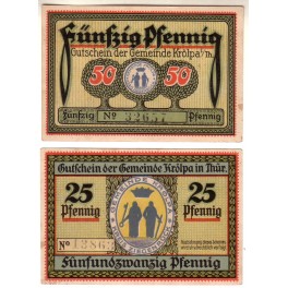 ALEMANIA LOTE 2 NOTGELD 1921 KR&Ouml;LPA