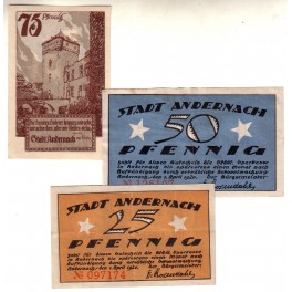 ALEMANIA LOTE 3 NOTGELD 1920 ANDERNACH