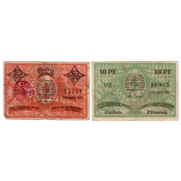 ALEMANIA LOTE 2 NOTGELD 1919 OBERHOF