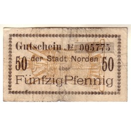 ALEMANIA NOTGELD 50 PFENNIG 1918 NORDEN