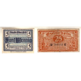 ALEMANIA LOTE 2 NOTGELD ELBERFELD