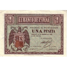 RARA 1 PESETA FEBRERO 1938 BURGOS