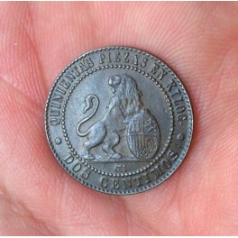 2 CÉNTIMOS GOBIERNO PROVISIONAL 1870 OM