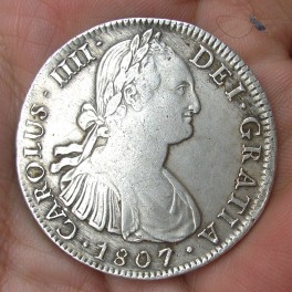8 REALES CARLOS IV 1807 MÉXICO