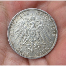 ALEMANIA 3 MARK 1912 HAMBURGO