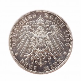 ALEMANIA 3 MARK 1908 WILHELM II PRUSIA