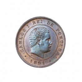 PORTUGAL 10 REIS 1891 CARLOS I