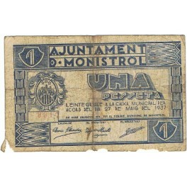MONISTROL DE MONTSERRAT 1 PESETA 1937