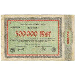 ALEMANIA 500000 MARK 1923 AACHEN