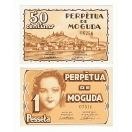 PERPETUA DE MOGUDA LOTE 2 BILLETES 1937