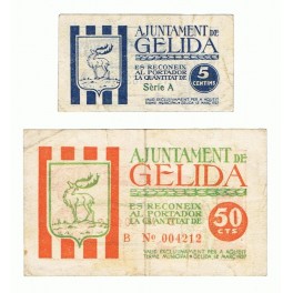 GELIDA LOTE 2 BILLETES 1937