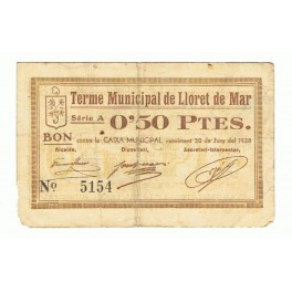 LLORET DE MAR 50 CÉNTIMOS 1937