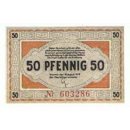 ALEMANIA 50 PFENNIG 1919 WORMS