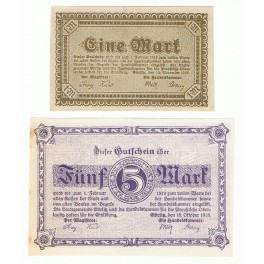ALEMANIA 1 y 5 MARK 1918 GÖRLITZ