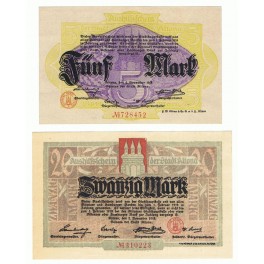 ALEMANIA 5 y 20 MARK 1918 ALTONA