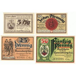 ALEMANIA LOTE 4 NOTGELD 1921 RONNEBURG