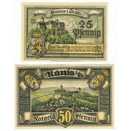 ALEMANIA LOTE 2 NOTGELD 1921 RANIS