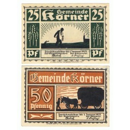 ALEMANIA LOTE 2 NOTGELD 1923 KORNER