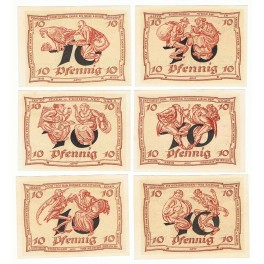 ALEMANIA LOTE 6 NOTGELD 10 PFENNIG 1921 ARNSTADT