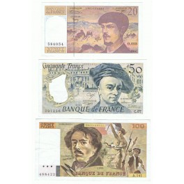 FRANCIA LOTE 3 BILLETES